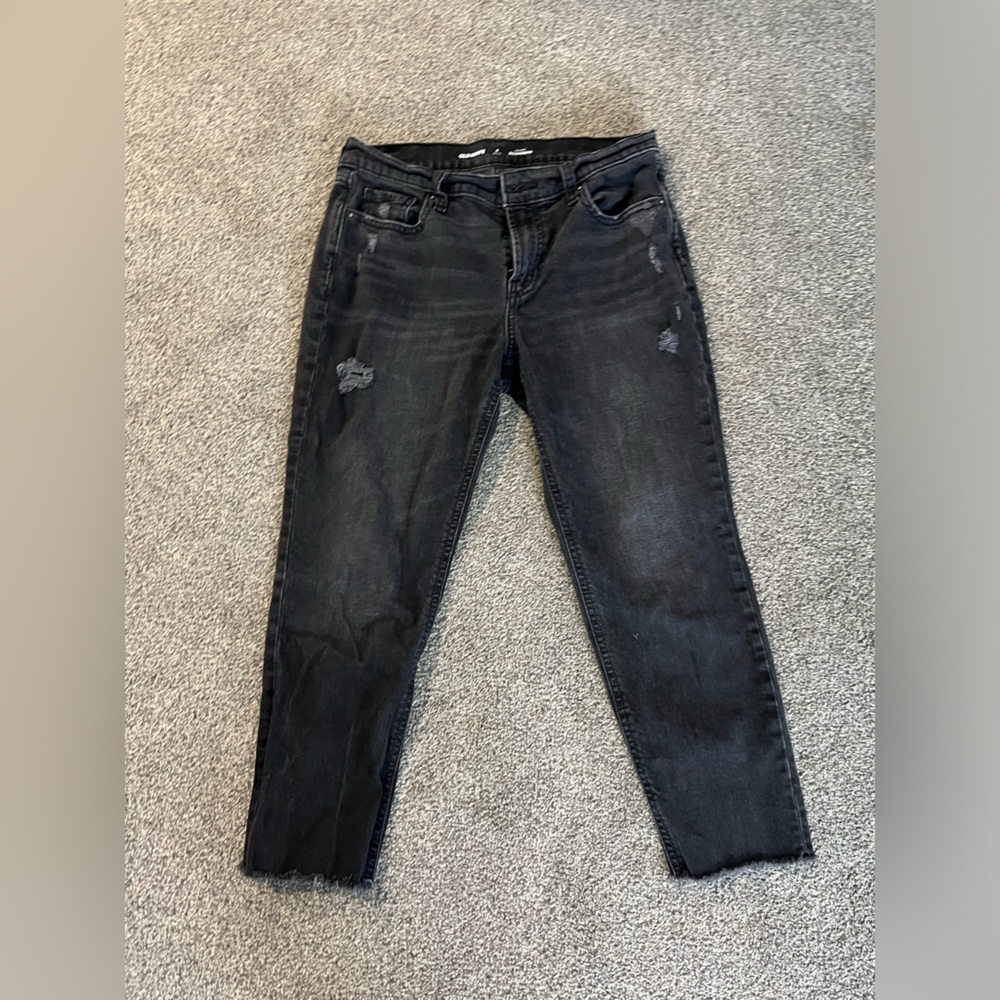 Old Navy Women’s Mid-rise Boyfriend Jean in Washed Black 4 Petite